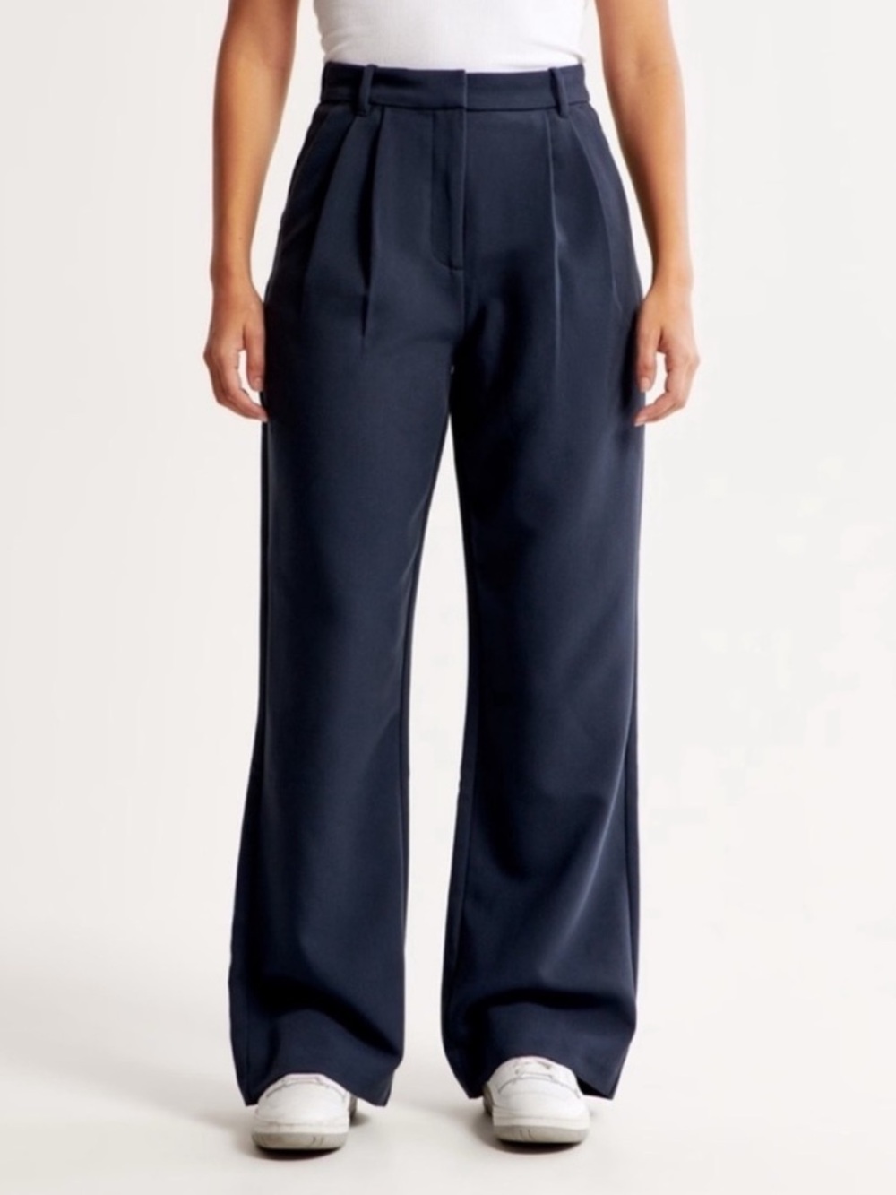 Abercrombie & Fitch Navy Wide Leg Trousers